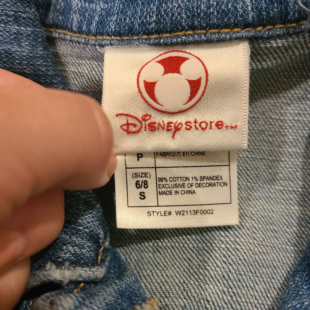 Disney Mickey Mouse Blue Bedazzled Denim Jacket With Mickey Mouse cartoon size S